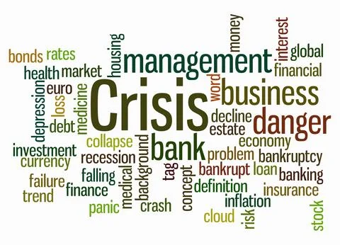 Word Cloud with CRISIS concept, isolated on a white background Stock Illustration