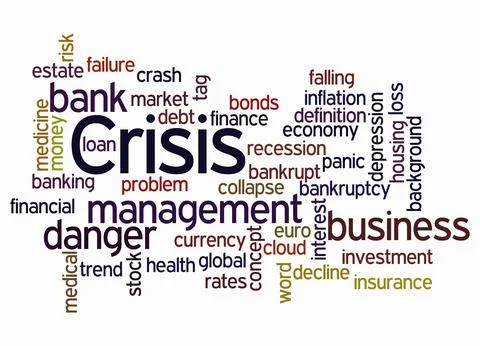 Word Cloud with CRISIS concept, isolated on a white background Stock Illustration