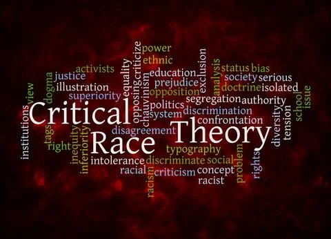 Word Cloud with Critical Race Theory concept create with text only Stock Illustration