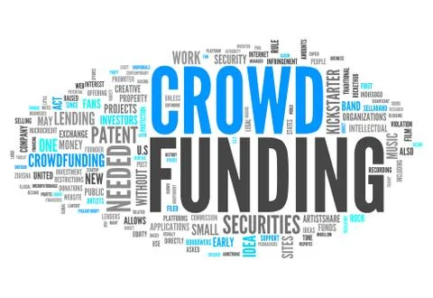 Word cloud crowd funding Illustrazione stock