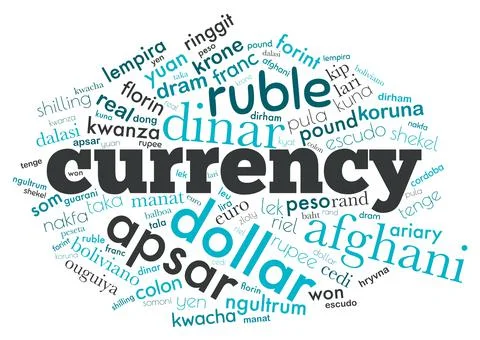 Word cloud currency concept Stock Illustration