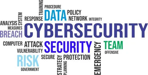 Word cloud - cybersecurity Stock-Illustration