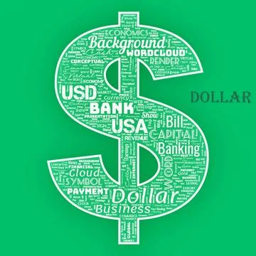 Word Cloud of the D O L L A R Stock Illustration