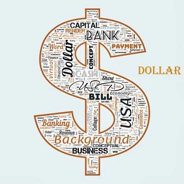 Word Cloud of the D O L L A R Stock Illustration