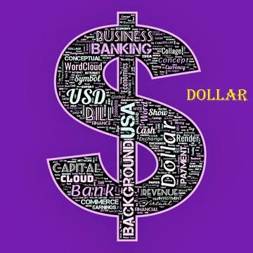 Word Cloud of the D O L L A R Stock Illustration