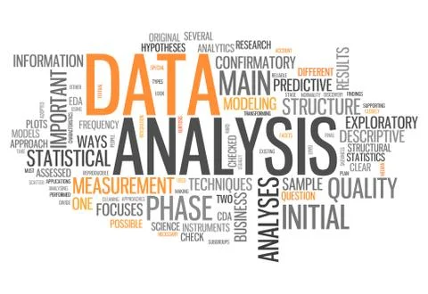 Word cloud data analysis Illustrazione stock