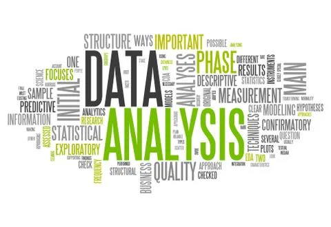 Word cloud data analysis Illustrazione stock