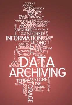 Word cloud data archiving Illustrazione stock