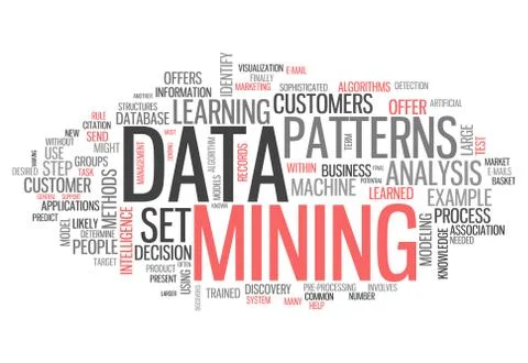 Word cloud data mining Stock Illustration