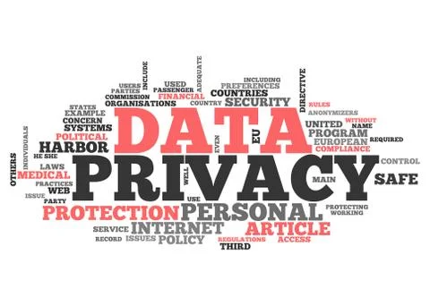 Word Cloud Data Privacy Stock Illustration