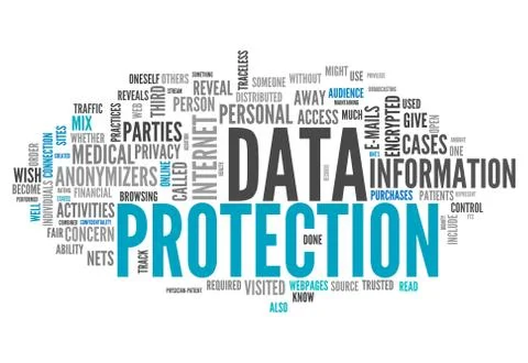 Word cloud data protection Stock-Illustration