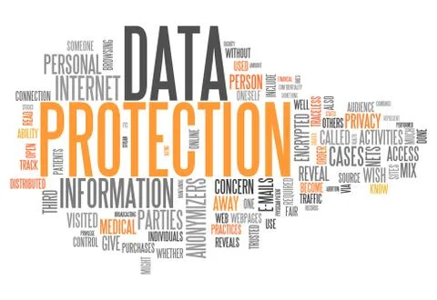 Word cloud data protection Illustrazione stock