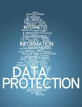 Word cloud data protection Stock Illustration