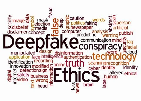 Word Cloud with DEEPFAKE ETHICS concept create with text only Stock Illustration