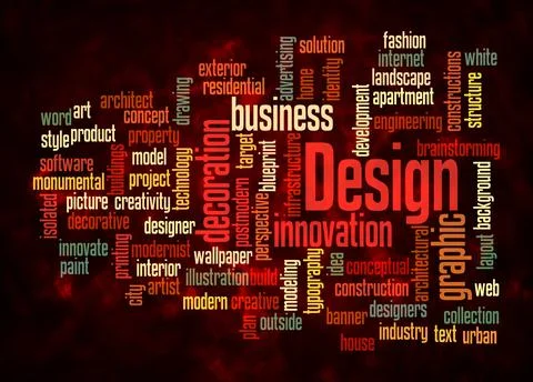 Word Cloud with DESIGN concept create with text only Stock Illustration