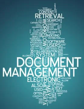 Word cloud document management Stock-Illustration