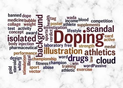 Word Cloud with DOPING concept create with text only Stock Illustration