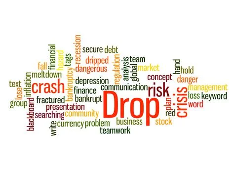 Word Cloud with DROP concept Stock Illustration