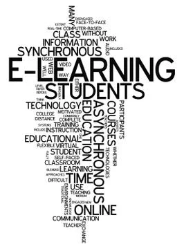 Word cloud e-learning Stock Illustration