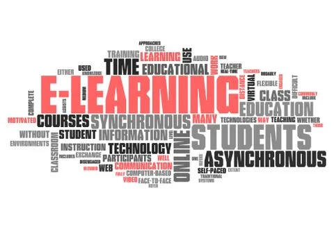 Word cloud e-learning Illustrazione stock