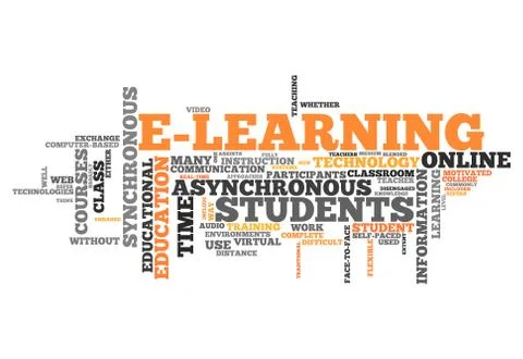 Word cloud e-learning 스톡 일러스트