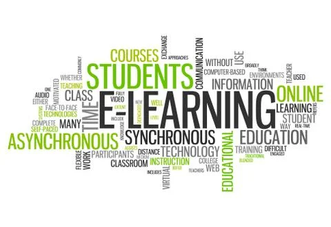 Word cloud e-learning Illustrazione stock