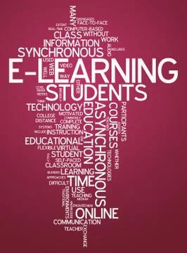Word cloud e-learning Illustrazione stock