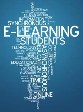 Word cloud e-learning Illustrazione stock