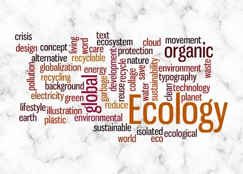Word Cloud with ECOLOGY concept create with text only Stock Illustration