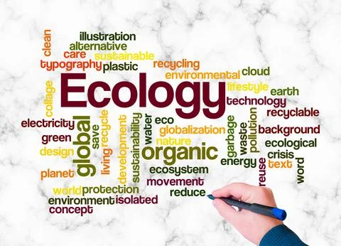 Word Cloud with ECOLOGY concept create with text only Stock Illustration