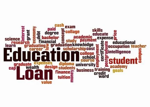 Word Cloud with EDUCATION LOAN concept create with text only Stock Illustration