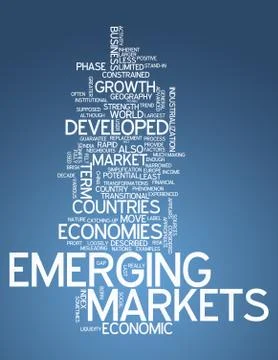 Word cloud emerging markets Stock Illustration