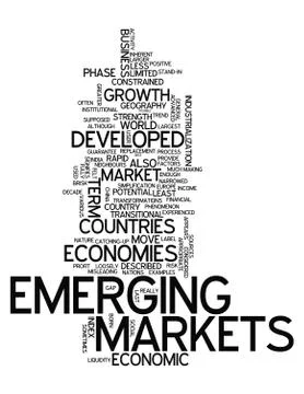 Word cloud emerging markets Illustrazione stock