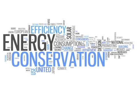 Word cloud energy conservation Ilustración de archivo