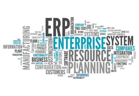 Word cloud enterprise resource planning Stock Illustration