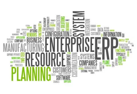 Word cloud enterprise resource planning Stock Illustration