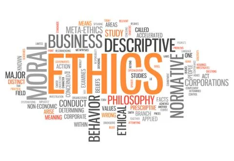 Word cloud ethics Stock Illustration