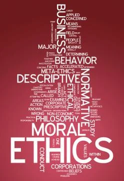 Word cloud ethics Ilustración de archivo