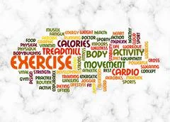 Exercise Word Cloud Concept With Great Terms Such As Active