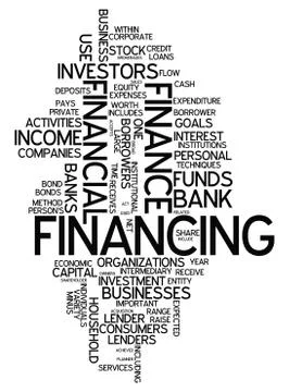 Word cloud financing Illustrazione stock