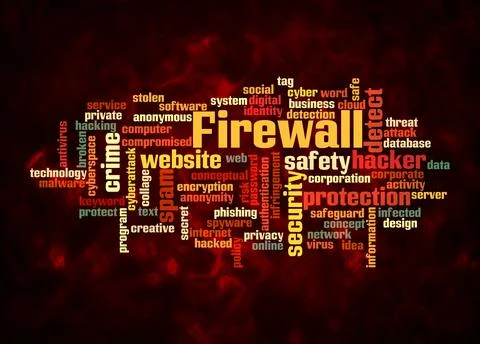 Word Cloud with FIREWALL concept create with text only イラスト素材