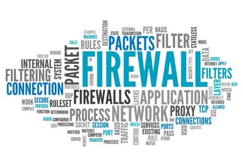 Word cloud firewall Illustrazione stock