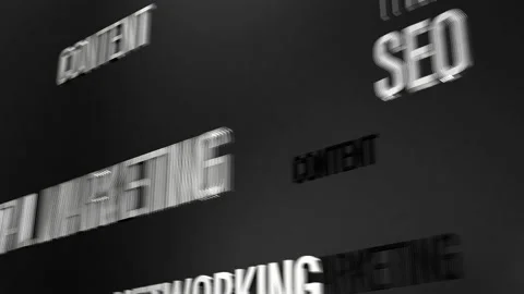 Word cloud flying of Digital Maketing animation effect Stock Footage 188634823