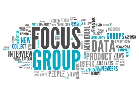 Word cloud focus group Stock Illustration