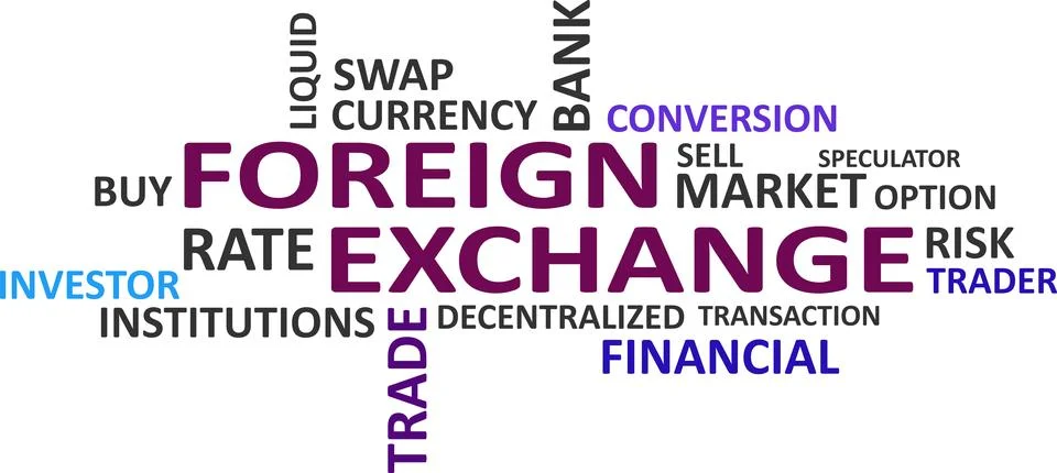 Word cloud - foreign exchange Stock-Illustration