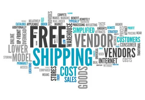 Word cloud free shipping Stock Illustration
