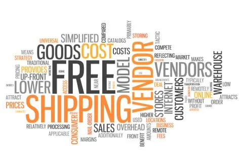 Word cloud free shipping イラスト素材