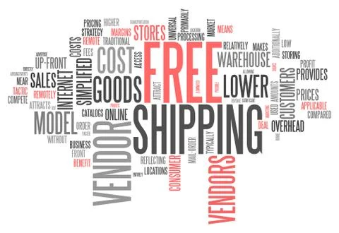 Word cloud free shipping Stock Illustration