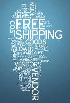 Word cloud free shipping Ilustração Stock