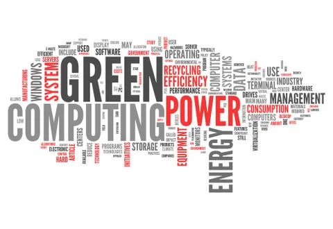 Word cloud green computing Stock Illustration